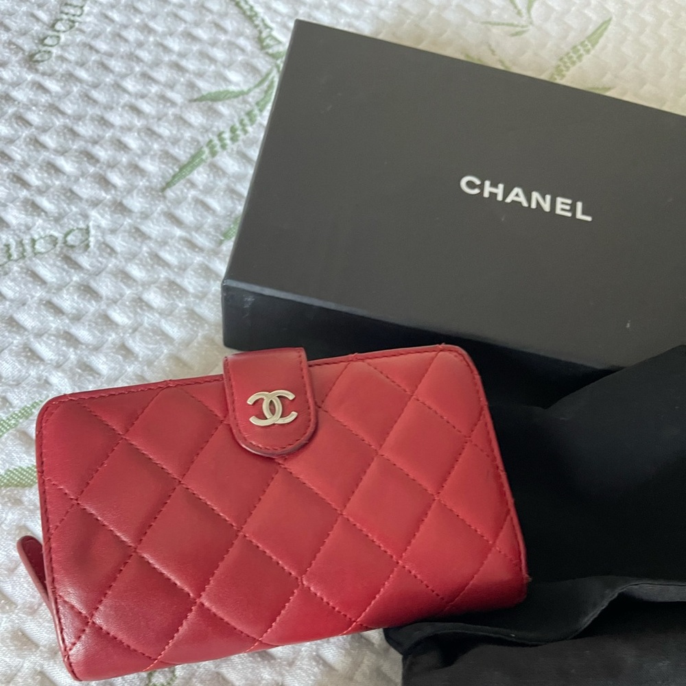 Chanel Wallet, Red with Box